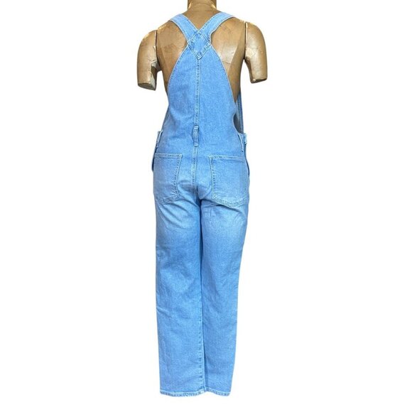 Celebrity Pink Destroyed Distressed Ripped Denim Overalls Sz M Blue #344B - Picture 5 of 9
